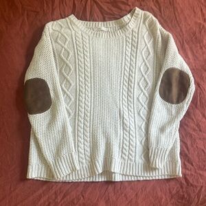 Fall sweater with elbow patches
